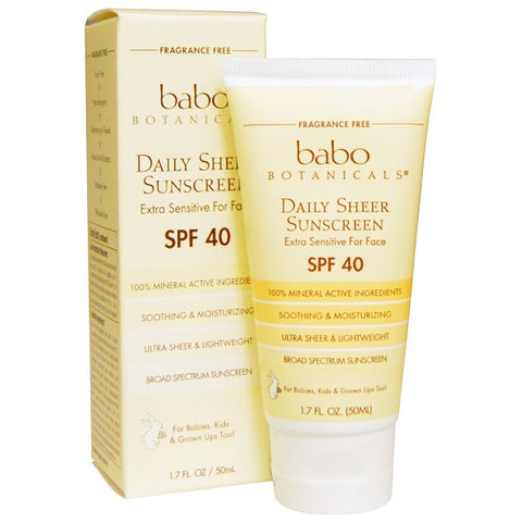 BABO - Daily Sheer Facial Sunscreen SPF 40 - 1.7 fl. oz. (50 ml)