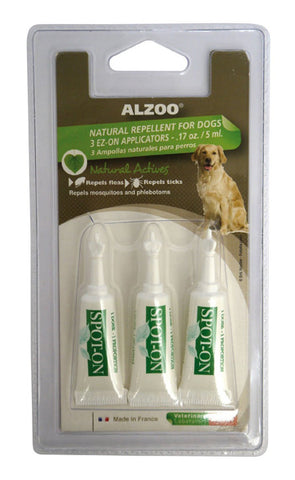 ALZOO - Natural Flea & Tick Spot On Repellent for Dogs