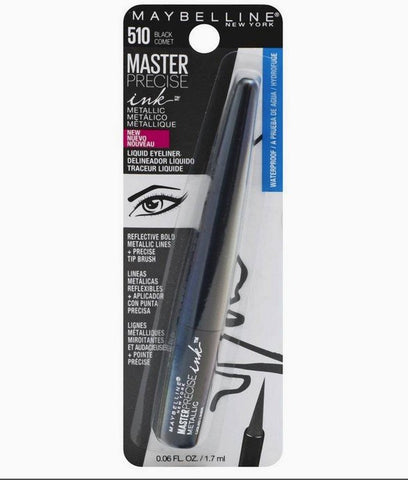 MAYBELLINE - Master Precise Ink Metallic Liquid Eyeliner, Black Comet - 0.06 fl oz (1.7 ml)