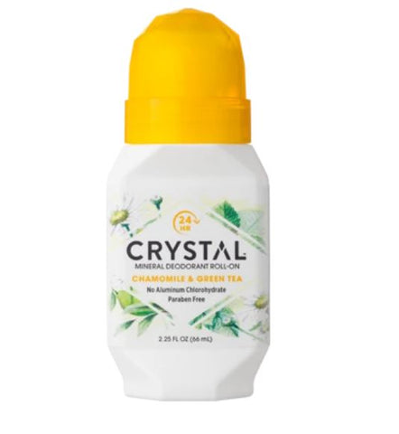 CRYSTAL - Mineral Deodorant Roll-On, Chamomile & Green Tea