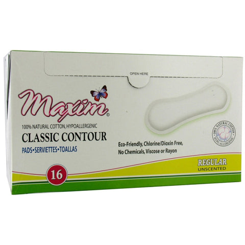 Maxim Hygiene Products Natural Cotton Classic Contour Sanitary Pads