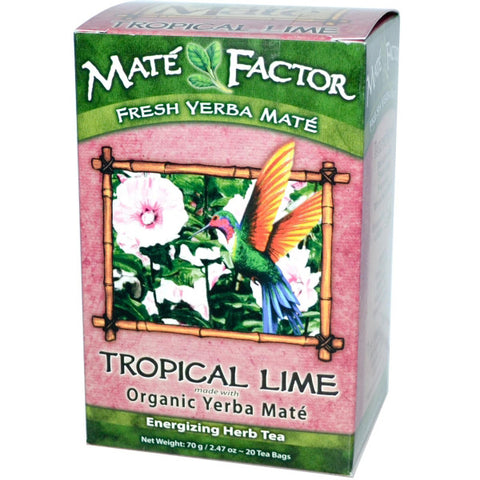 The Mate Factor 100 Organic Tropical Lime Yerba Mate Tea Bags