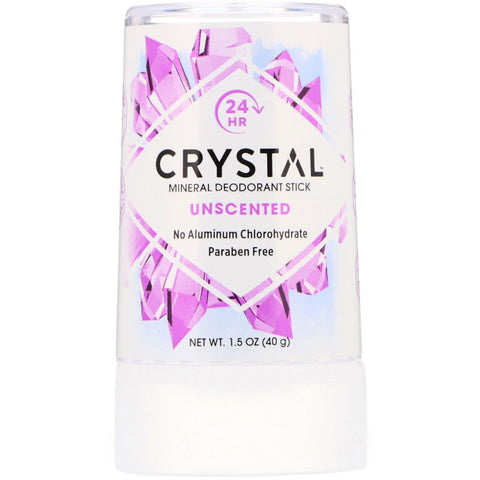 CRYSTAL - Mineral Deodorant Stick, Unscented Travel Stick