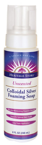 Heritage Colloidal Silver Foaming Soap Unscented