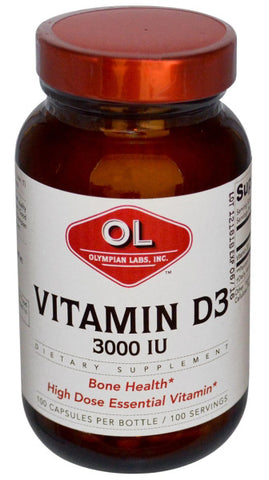 Olympian Labs - Vitamin D3 3000 IU's - 100 capsules