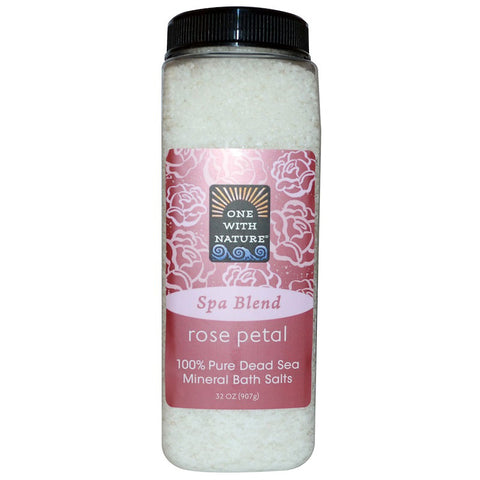 ONE WITH NATURE - Dead Sea Mineral Bath Salts Rose Petal