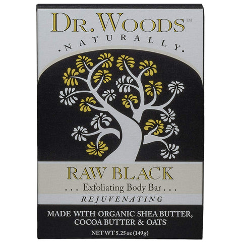 DR. WOODS - Raw Black Exfoliating Body Bar with Organic Shea Butter