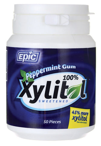 Epic Dental Xylitol Sweetened Gum, Peppermint
