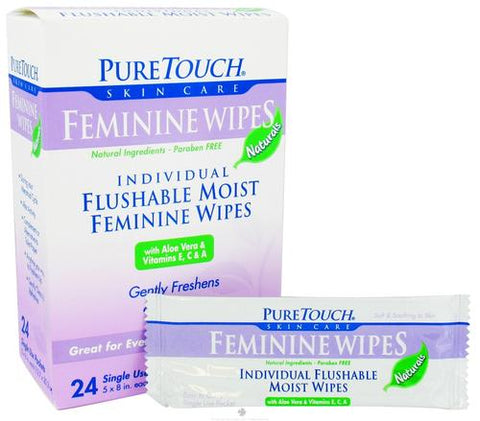 Puretouch Skin Care - Wipes,Feminine,Flushable Pack Of 3