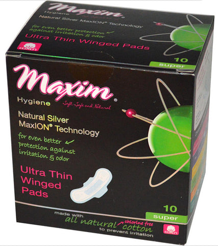 Maxim Hygiene - Maxion Natural Ultra Thin Winged Pad Super - 10 Pads