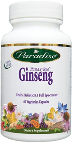 Paradise Herbs - Panax Red Ginseng - 60 Vegetarian Capsules