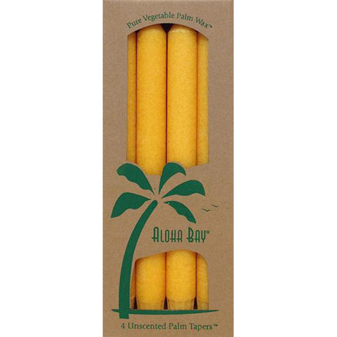 ALOHA BAY - Palm Tapers 9" Unscented Candles Honey Gold