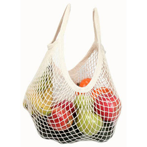 ECO-BAGS - Organic Cotton String Bag Tote Handle Natural