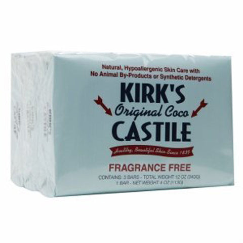 KIRKS NATURAL - Original Castile Bar Soap Fragrance Free
