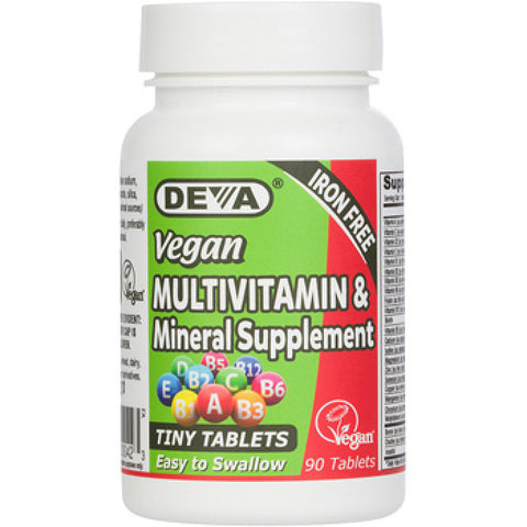 DEVA - Vegan Tiny Tablets Multivitamin and Mineral Supplement Iron-Free
