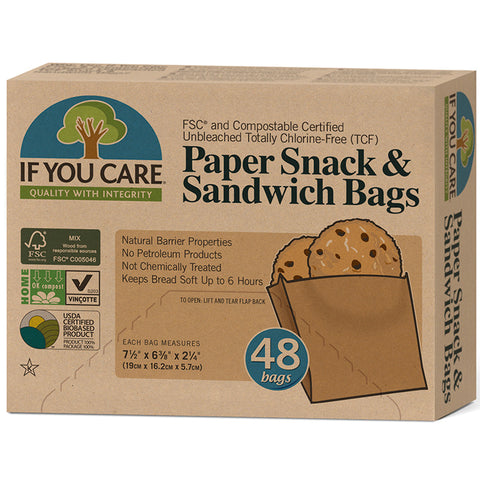 IF YOU CARE - Unbleached Paper Sandwich and Snack Bags