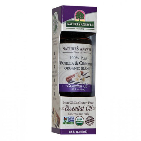 NATURE'S ANSWER - Organic Essential Oil, 100% Pure Vanilla and Cinnamon