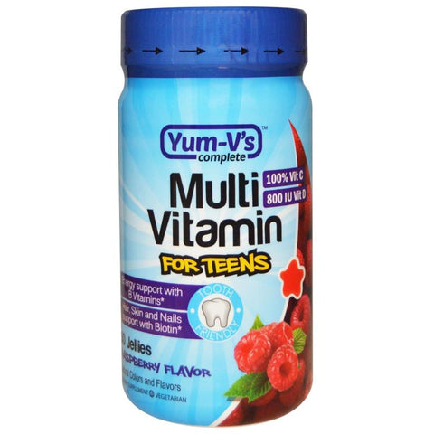 YUM V'S - Multi Vitamin for Teens, Raspberry Flavor,