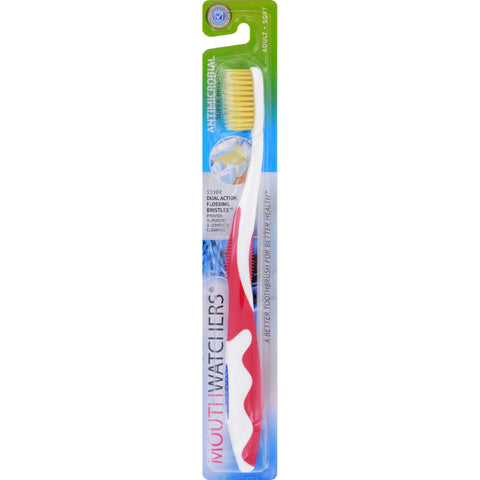 MOUTH WATCHERS - Adult Toothbrush, Red