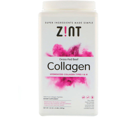 Z!NT - Grass-Fed Beef Collagen Hydrolyzed Collagen Types I & III Container -