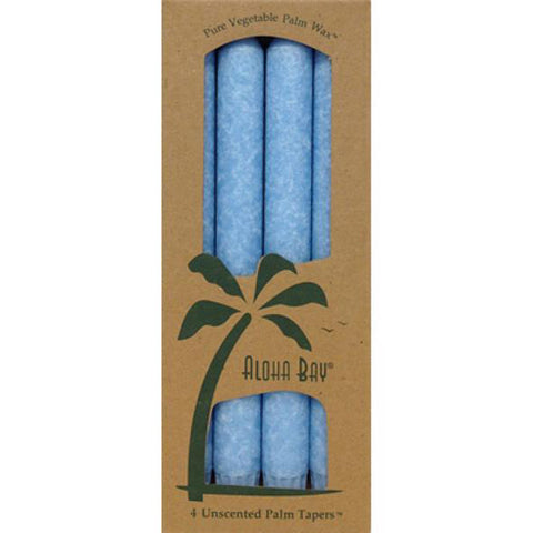 ALOHA BAY - Palm Tapers Unscented Light Blue Candles