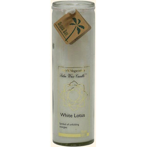ALOHA BAY - Palm Wax Candles Chakra Jars Unscented, Lotus-White