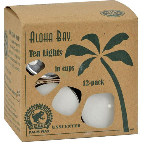 ALOHA BAY - Palm Wax Unscented Tea Lights White