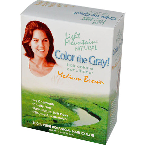 LIGHT MOUNTAIN - Color The Gray Natural Hair Color and Conditioner Brown Medium