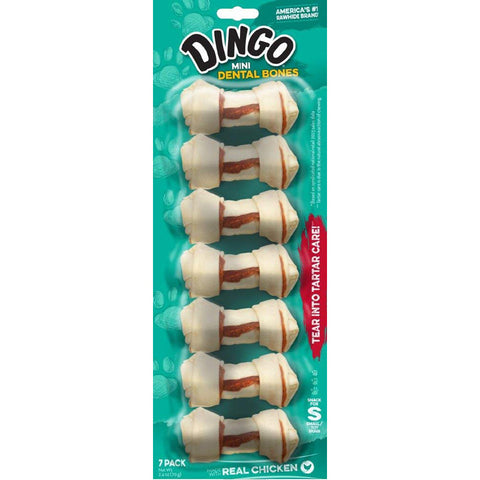 DINGO - Dental Bones Dog Chews with Real Chicken Mini