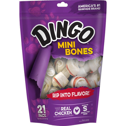 DINGO - Rawhide Mini Bones with Real Chicken