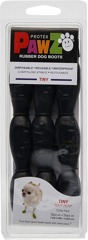 PAWZ DOG BOOTS - Pawz Black Dog Boots To 1 Inch Tiny - 12 Disposables