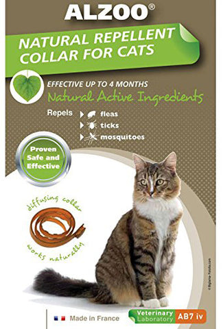 ALZOO - Natural Repellent Flea & Tick Collar for Cats