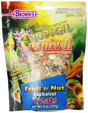 BROWN'S - Tropical Carnival Fruit and Nut Cockatiel Conure and Lovebird Pet Treat