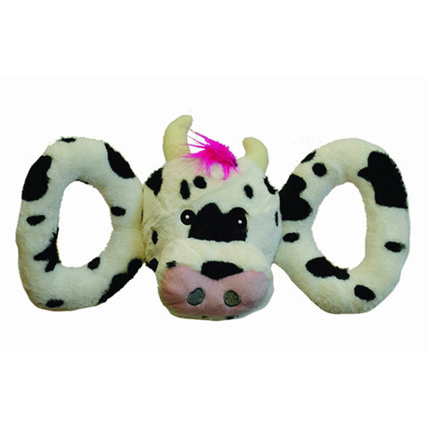 JOLLY PETS - Tug-a-Mal Cow Tug/Squeak Toy Medium
