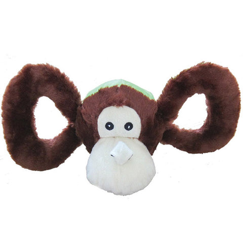 JOLLY PETS - Tug-a-Mal Monkey Squeaky Tug Dog Toy Small