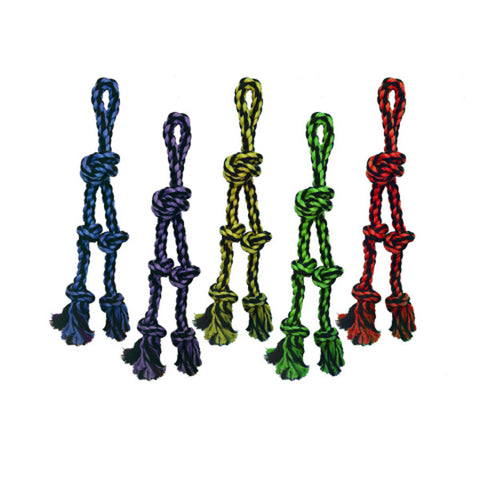 MULTIPET - Nuts for Knots Rope Tug with 2-Danglers Dog Toy Large