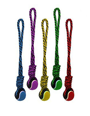 MULTIPET - Nuts for Knots Rope Tug with Tennis Ball Dog Toy
