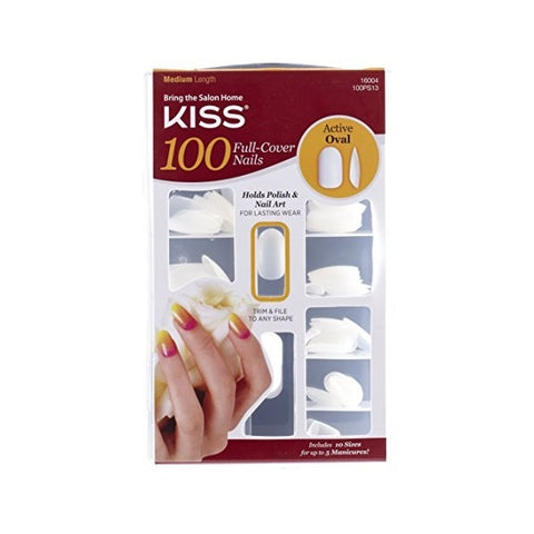 KISS - Kiss Full Cover Active Oval Nails Medium Size 100 Count