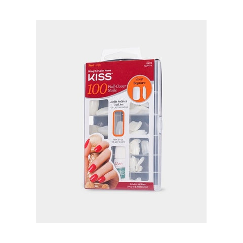 KISS - 100 Nails Clear Active Square