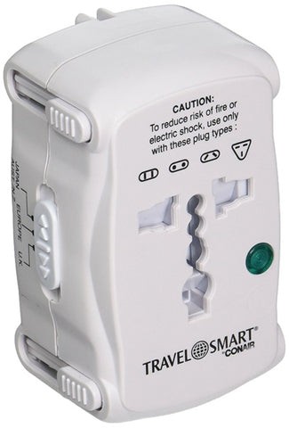 TRAVEL SMART - All-in-One Adapter Plug White