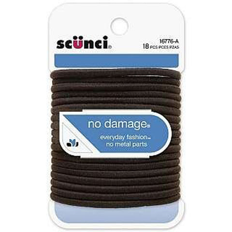 SCUNCI - Brown No Damage Hair Elastics 4 mm
