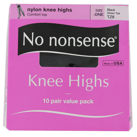 NO NONSENSE - Knee Highs Nylon Sheer Toe Size One Black