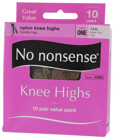 NO NONSENSE - Knee Highs Sheer Toe Size One Tan