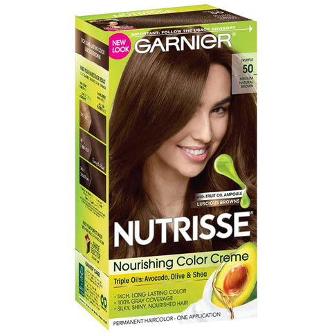 GARNIER - Nutrisse Nourishing Color Creme 50 Medium Natural Brown Truffle