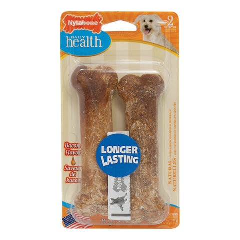 DAILY HEALTH - Bacon Twin Pack Dog Bones, Medium