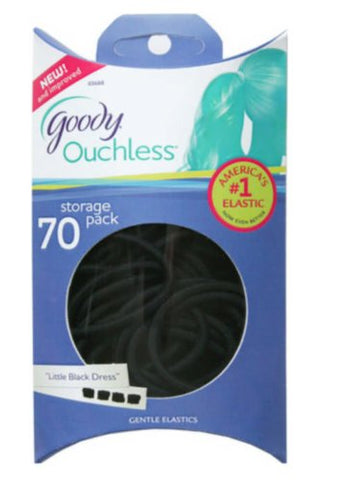 GOODY - Ouchless No Metal Black Elastics Storage Pack 4mm