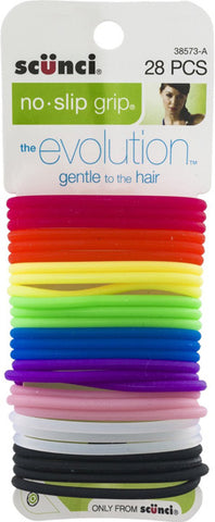 SCUNCI - No-Slip Grip Evolution Hair Ties Assorted Colors