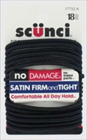 SCUNCI - No Damage Large Black Satin Elastic 4 mm