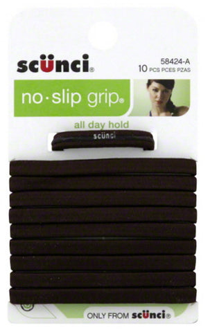 SCUNCI - No Slip Grip No Damage Elastic Flat Brown 6 mm