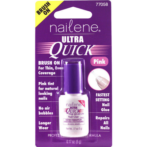 NAILENE - Ultra Quick Pink Brush On Nail Glue